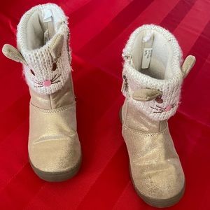 Toddler Girl Koala Kids  Gold Bunny Boots 8
